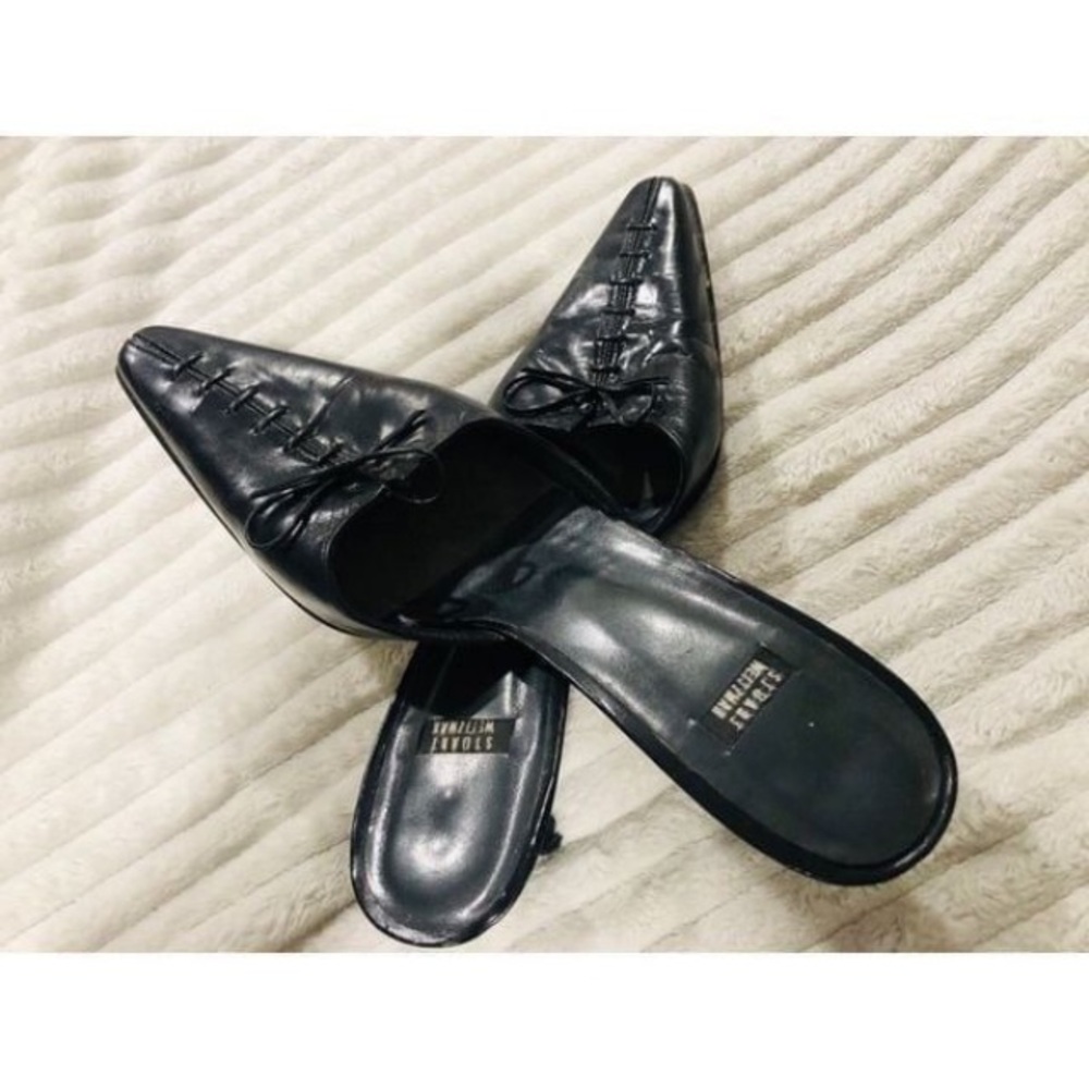 Stuart Weitzman Black Leather mule pump shoes 8.5p